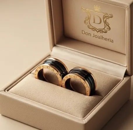 Par de Alianças Bvlgari com Ouro Negro 