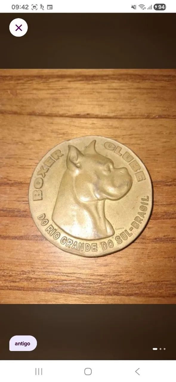 Antiga medalha Canina 