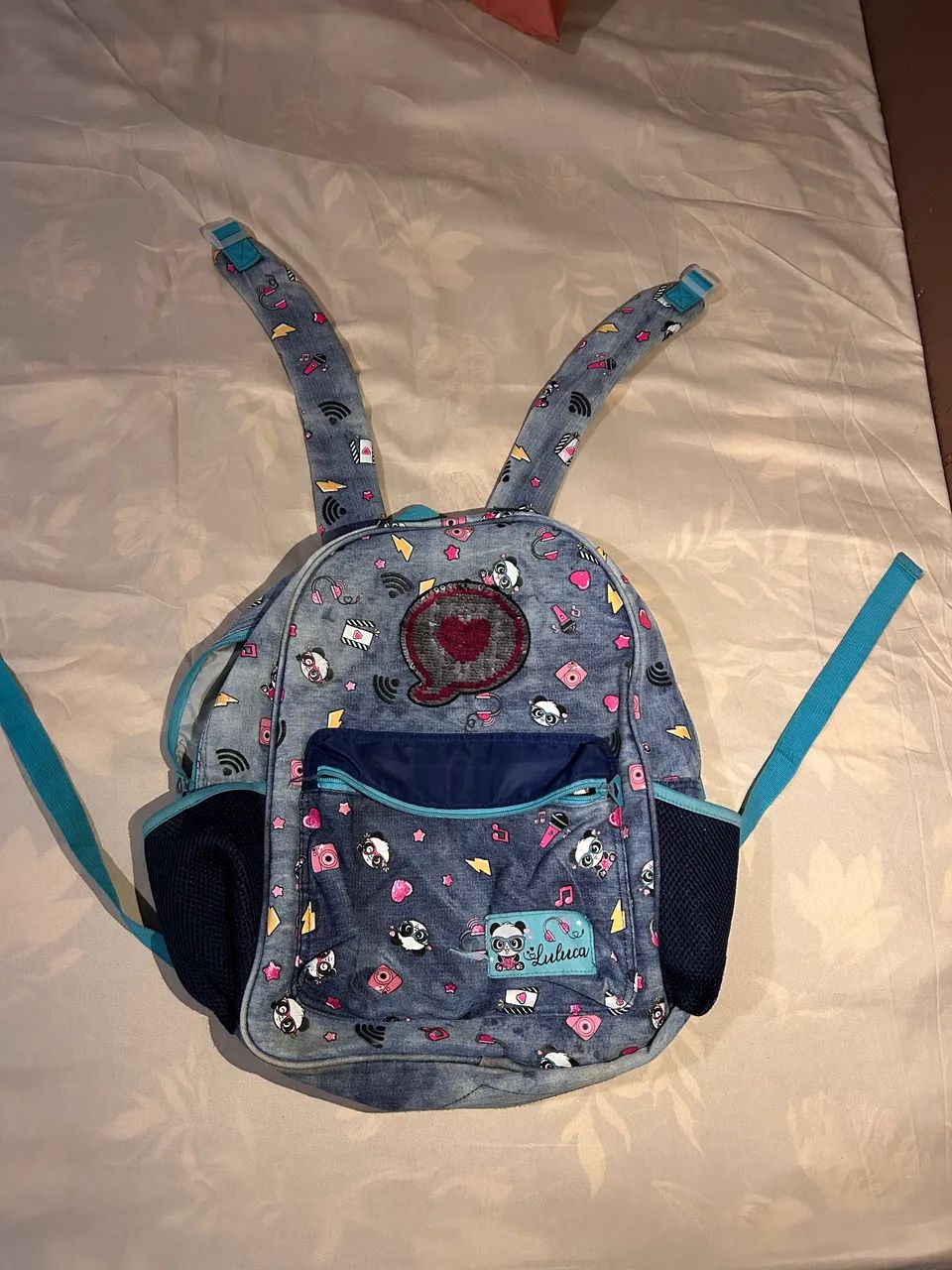 Mochila da Luluca Jeans grande - Foto 2