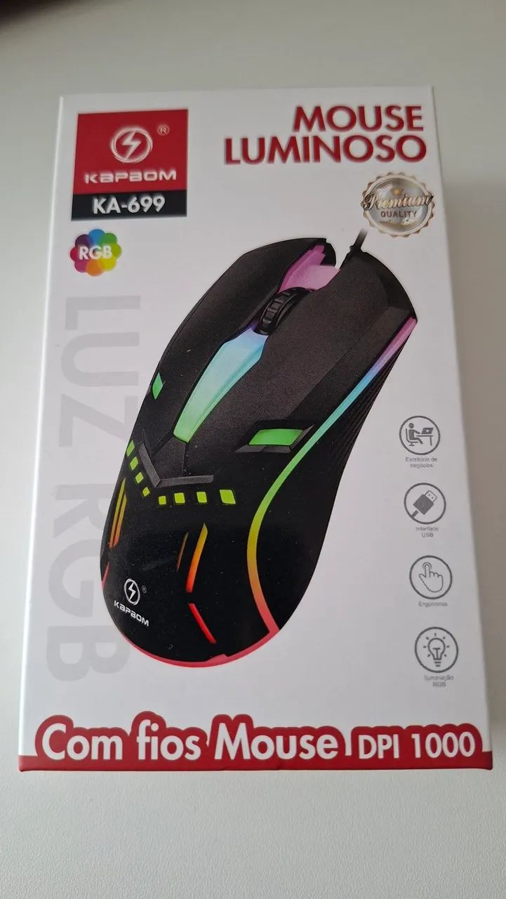 Kit Mouse luminoso com fio e mousepad  - Foto 2