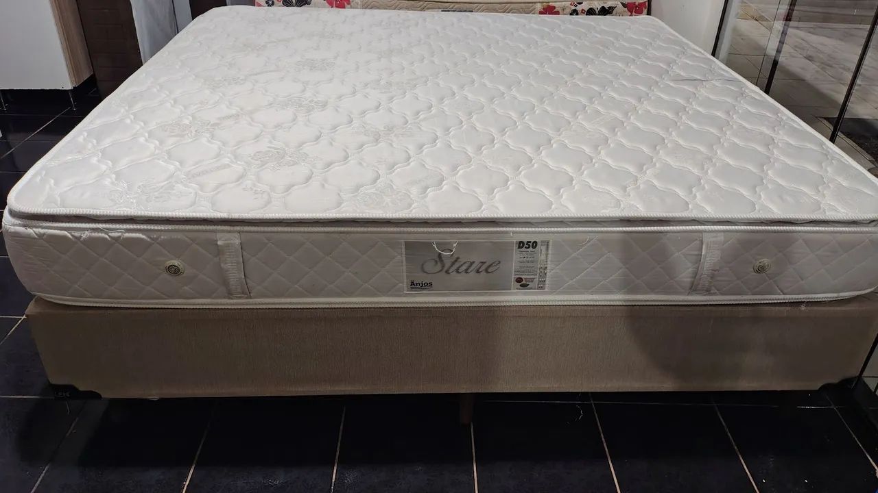 Cama box king colchão de espuma densidade 50 - Foto 2