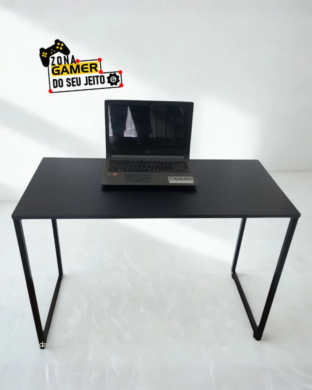Escrivaninha 1m NOVA Mesa de Escritório Industrial Multiuso para Notebook Computador Birô - Foto 3