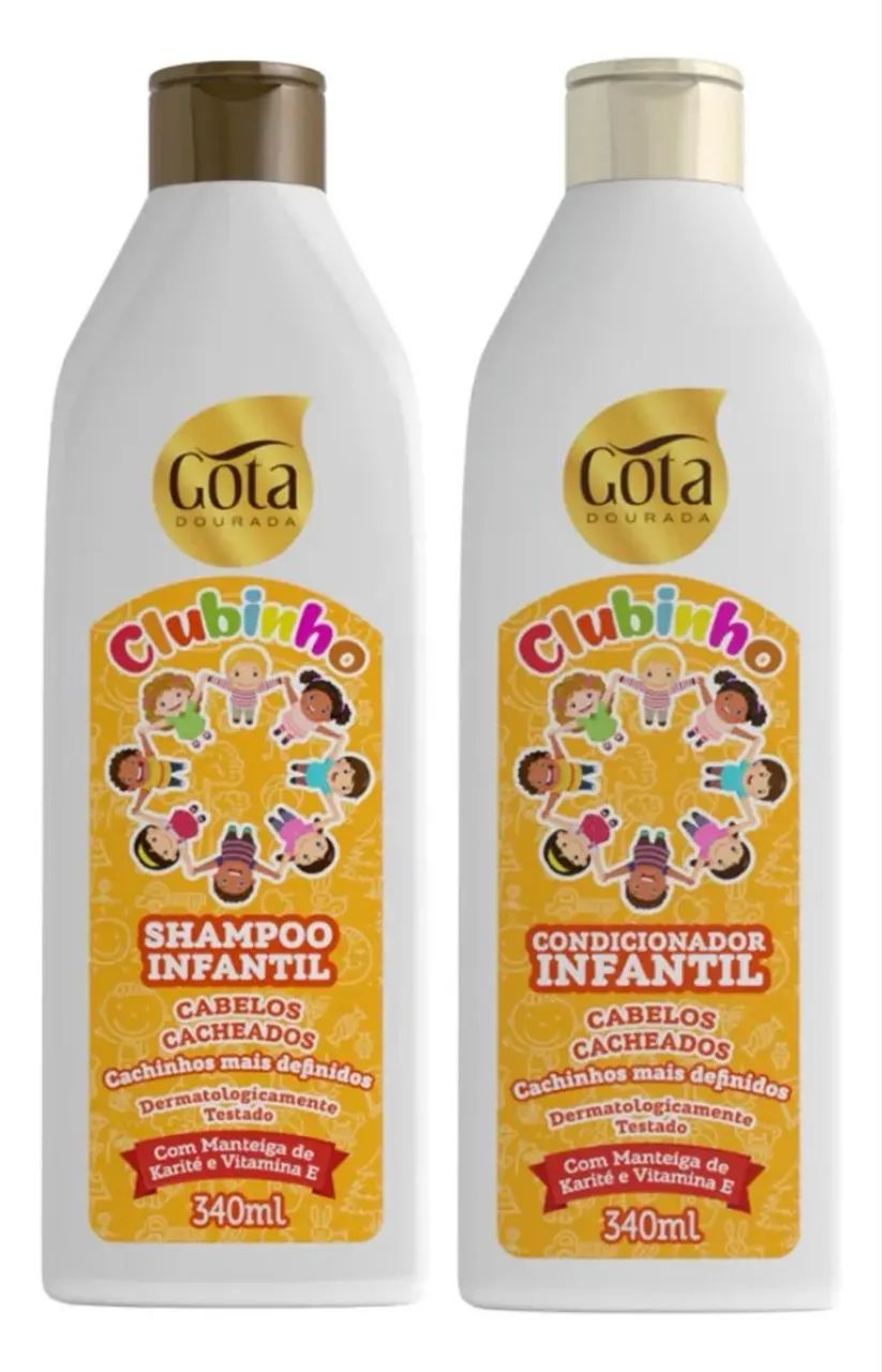 Shampoo e condicionador infantil cabelo cacheado 