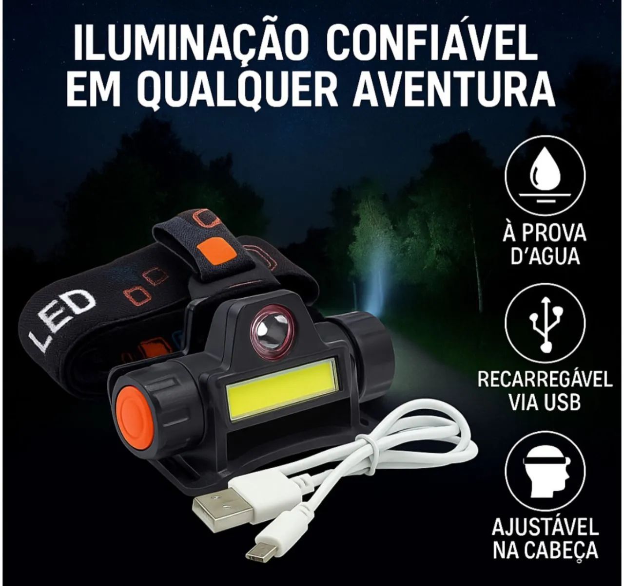 Lanterna de Led de cabeça NOVAS  - Foto 3
