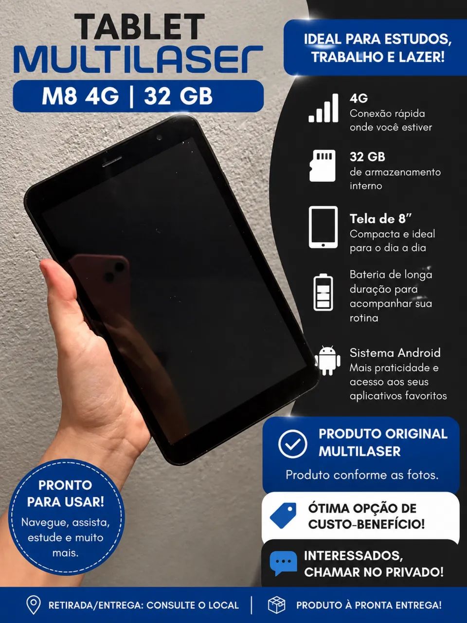 TABLET M8 MULTILASER 32GB