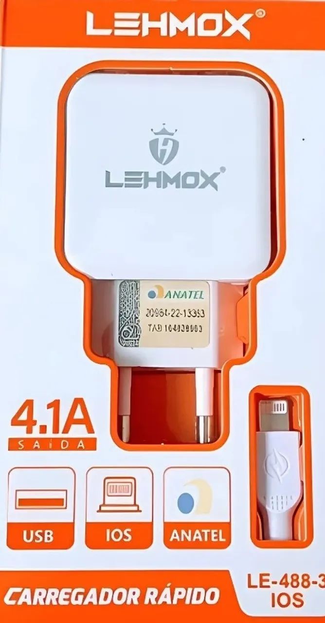 Carregador Turbo + Cabo Lightning Ios Com 2 Saídas Usb 4.1a Branco
