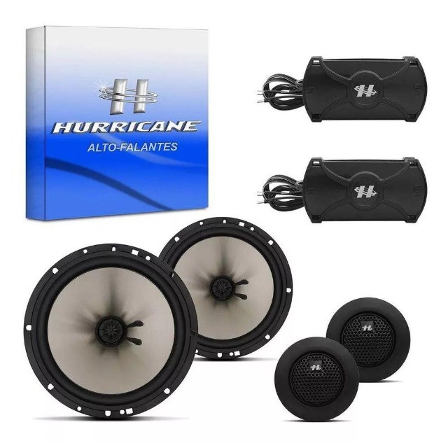 Kit 2 Vias Hurricane 6 Pol Q Qr 160wrms Alto Falante Tweeter - Foto 2