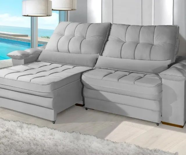 Sofá 2,20m Retrátil e Reclinável Super Lindo Fazemos Entrega