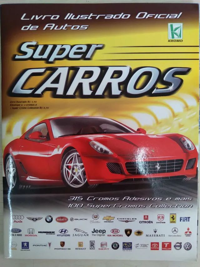 Álbum de figurinhas SUPER CARROS