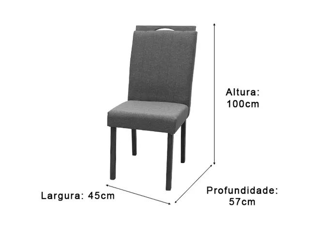 Kit  4 Cadeiras de Jantar Linho Cinza a54 - Foto 3