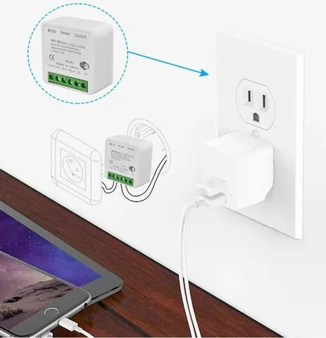 Mini Relé Wi-fi 16a Three Way Tuya Alexa, Google Home, Smart Life - COD - 1198 - Foto 4