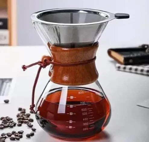Cafeteira Método Chemex 800 ml Gola Madeira e Couro Legítimo com Filtro de Café Inox - Foto 2