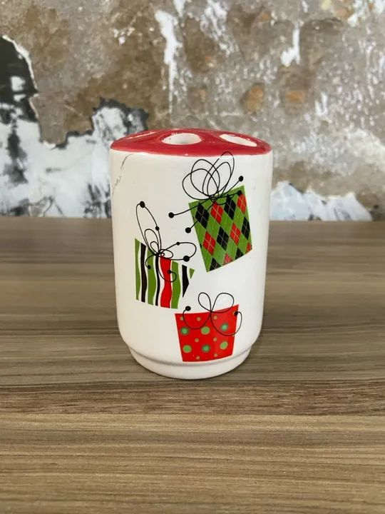 Porta Escova antigo Santini Christimans | Porcelana Chinesa | Antiguidades 