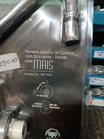 Torneira Perflex metais Cozinha Parede  - Foto 2