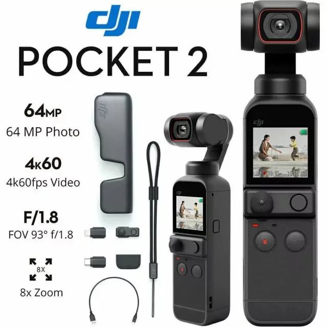 Lacrada Câmera Portátil Estabilizada DJI Osmo Pocket 2 Vídeo 4k