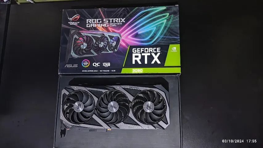 Placa de vídeo RTX 3080 Asus Rog Strix OC
