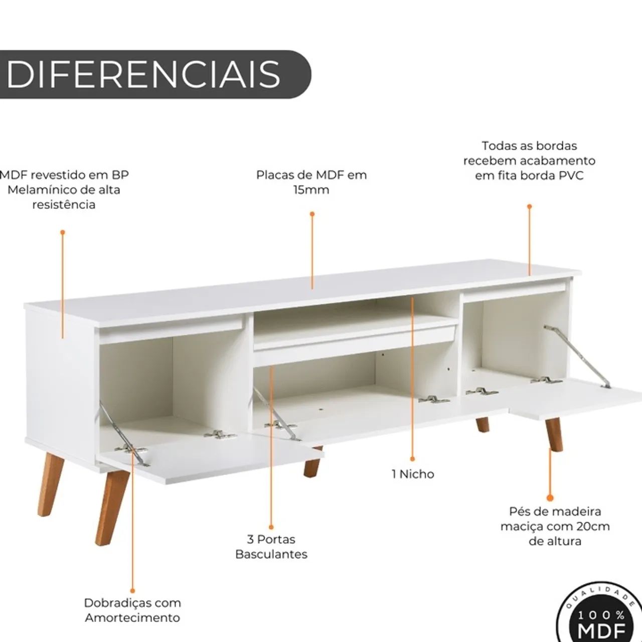 RACK PARA TV 180CM + Prateleira - Foto 4
