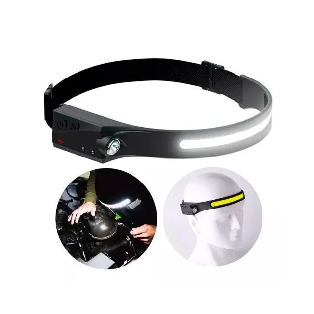 Lanterna Led Cabeça Com Sensor de Movimento Recarregável USB - Foto 2