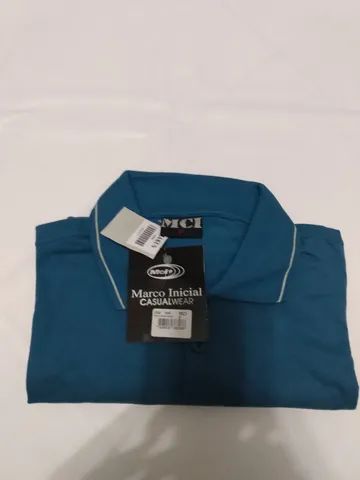 Camisa Mci Polo Masculina Algodão Azul Tamanho P Novo - Foto 6
