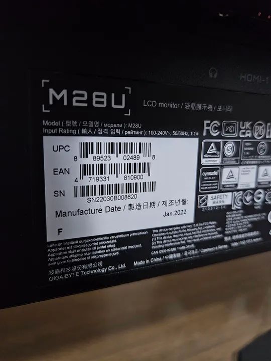 Monitor Gigabyte 4k 28 polegadas 144hz! - Foto 5