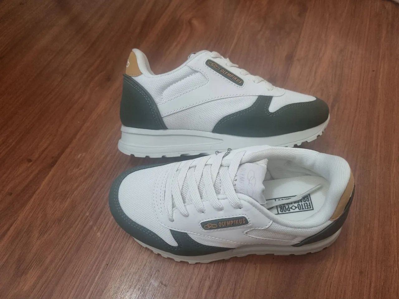 tênis olympikus infantil branco/verde<br> - Foto 2