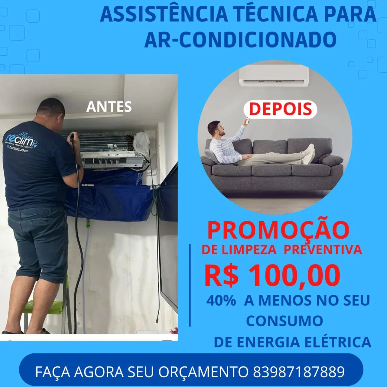 Instalação e manutenção de ar condicionado 