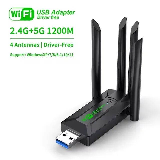 Adaptador Wi-Fi USB 1200M 4 antenas