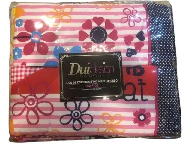 Jogo De Edredom Cobre-leito Matelassado Casal Com 2 Porta Travesseiros Dui Design