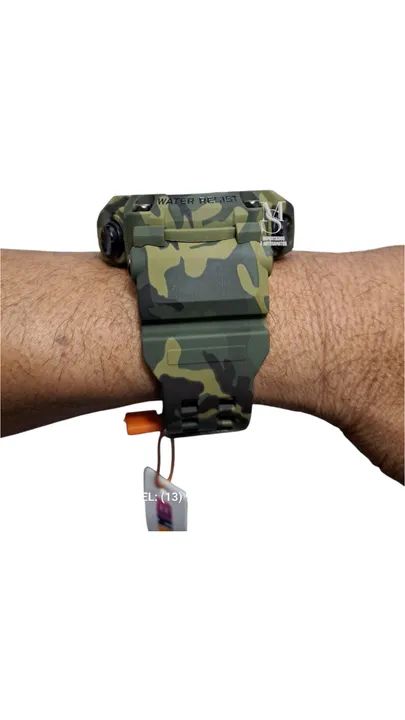 Relógio Skmei verde camuflado Digital Militar Anti-Shock 1968 50metros com cronômetro  - Foto 4