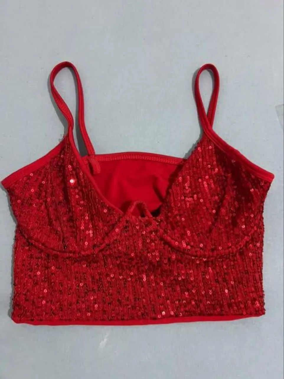 Top Corset Vermelho Brilhante - Foto 2