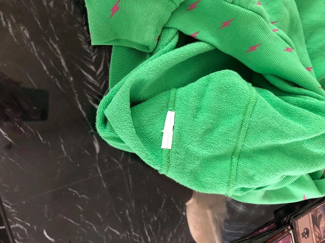 Moletom com estampa de raio verde unissex - Foto 3