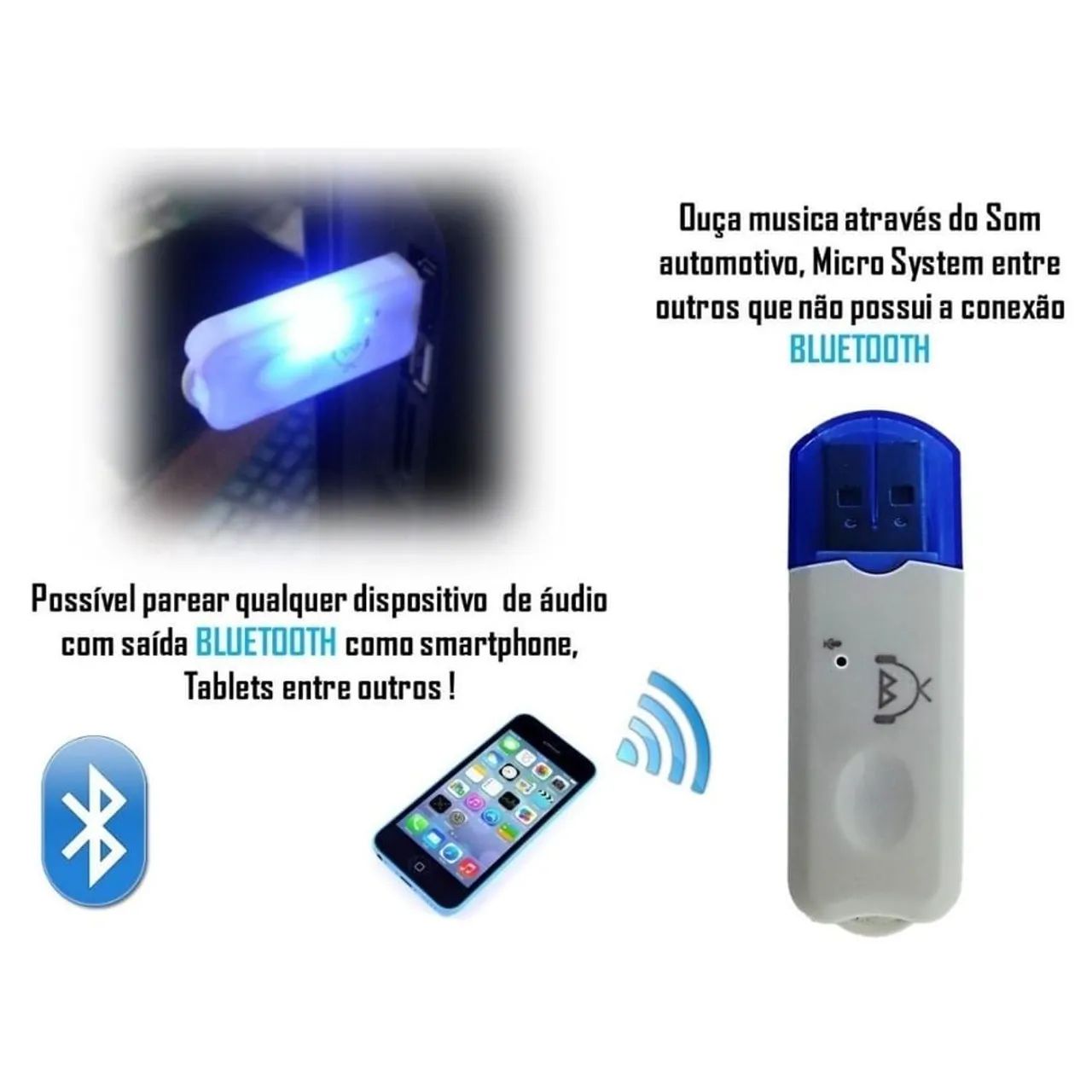 Adaptador Bluetooth para som USB - R$25,00 - Foto 5