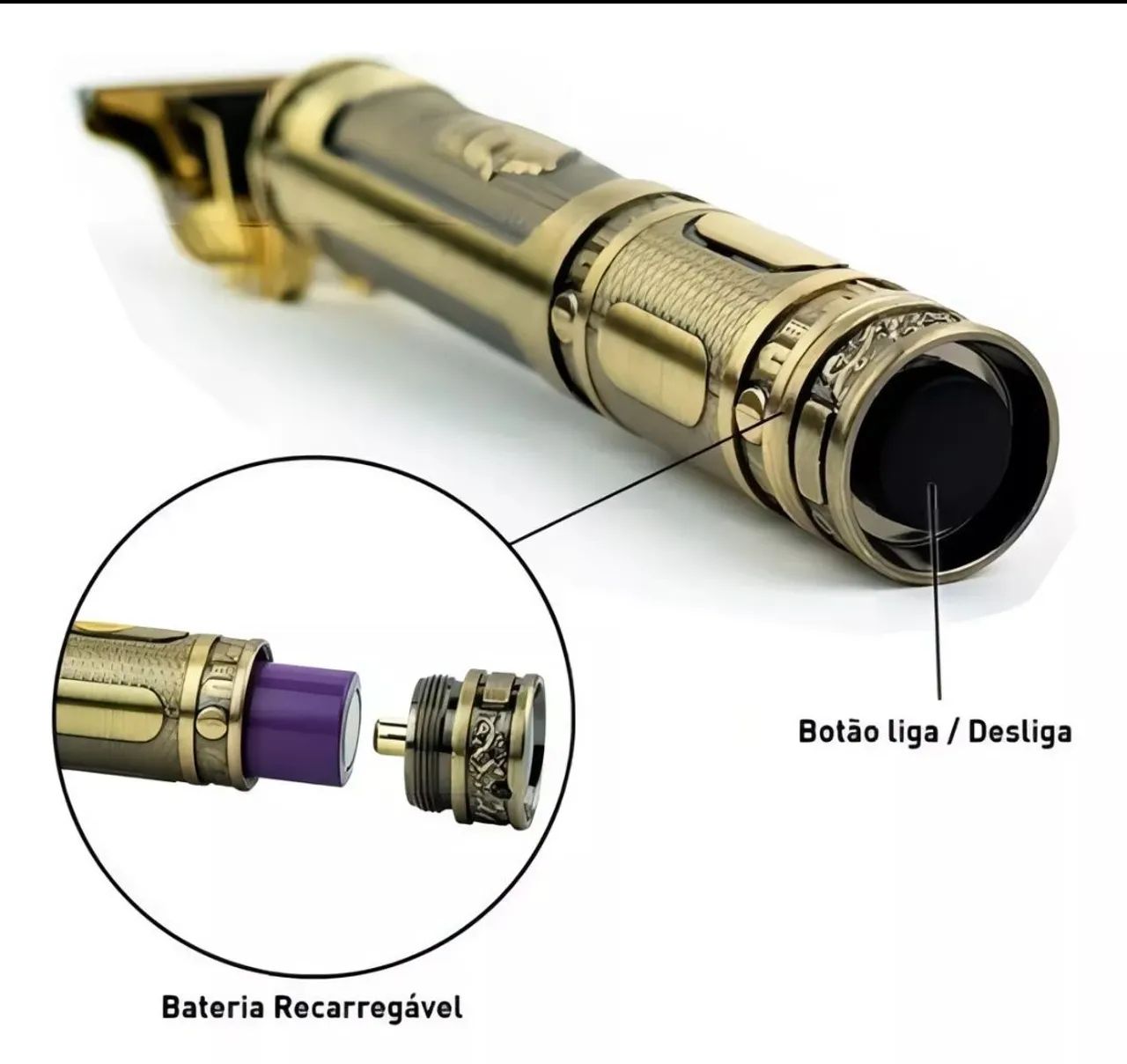 Máquina de Cortar Cabelo Profissional - Design Dragão - Recarregável - Foto 2