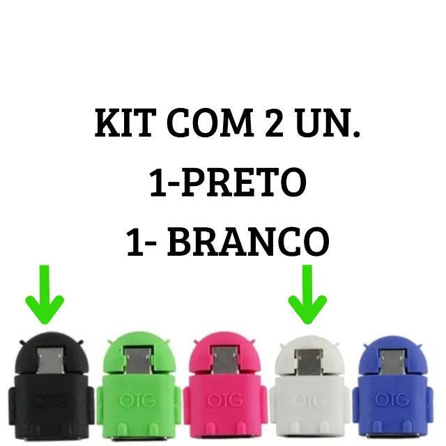 Kit 2 Conversor Micro Usb Otg 2.0 Para Android Galaxy Adaptador