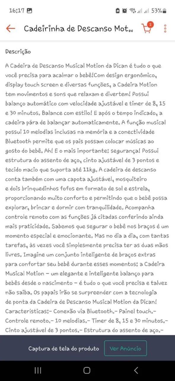 Balanço Elétrico para Bebê com Controle Remoto - Foto 2