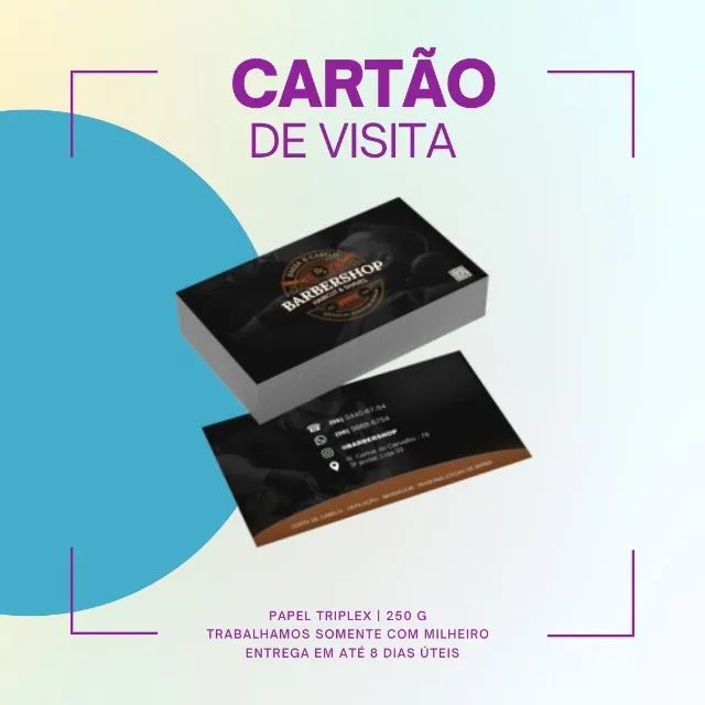 Gráfica | Cartão de visita, cartão fidelidade, cartão com verniz localizado