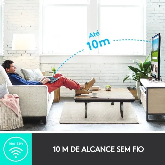 Teclado Sem Fio Logitech K400 Plus Com Touchpad P/ TV e PC Layout PT ABNT2 - Foto 2