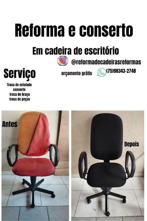 Reformas e serviços de manutenção em cadeiras de escritório 