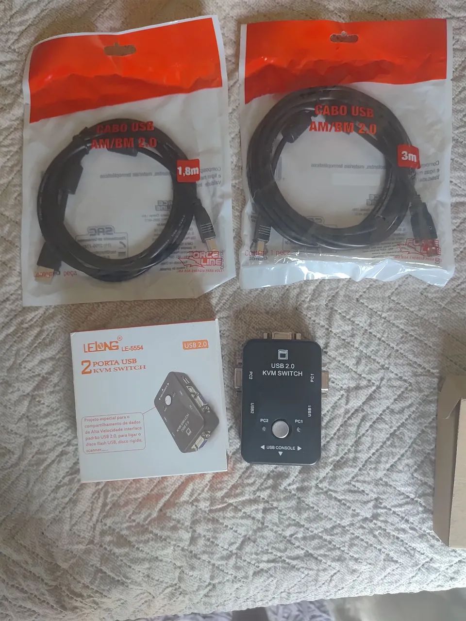 Kit KVM Switch + Cabos USB