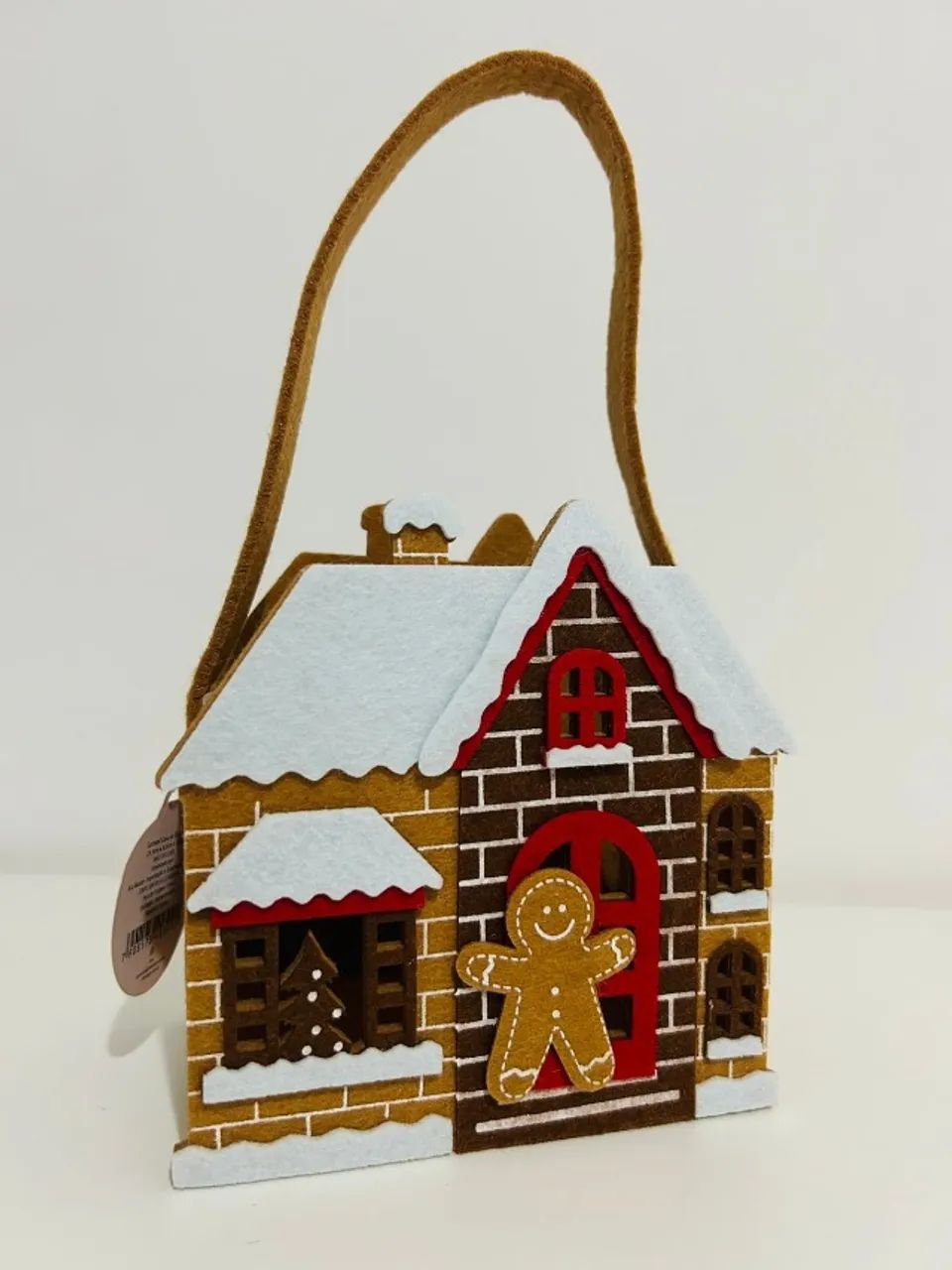 10 Unidades - Cachepô Casa do Biscoito - Decoração e Embalagem Natalina em Feltro 