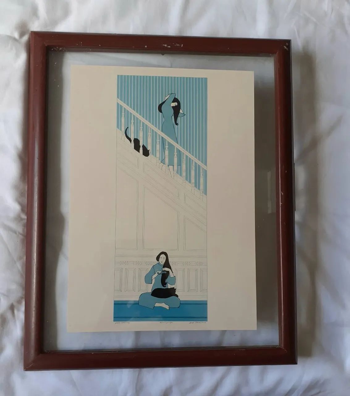 Gravura de Will Barnet - White Stairway - Foto 4