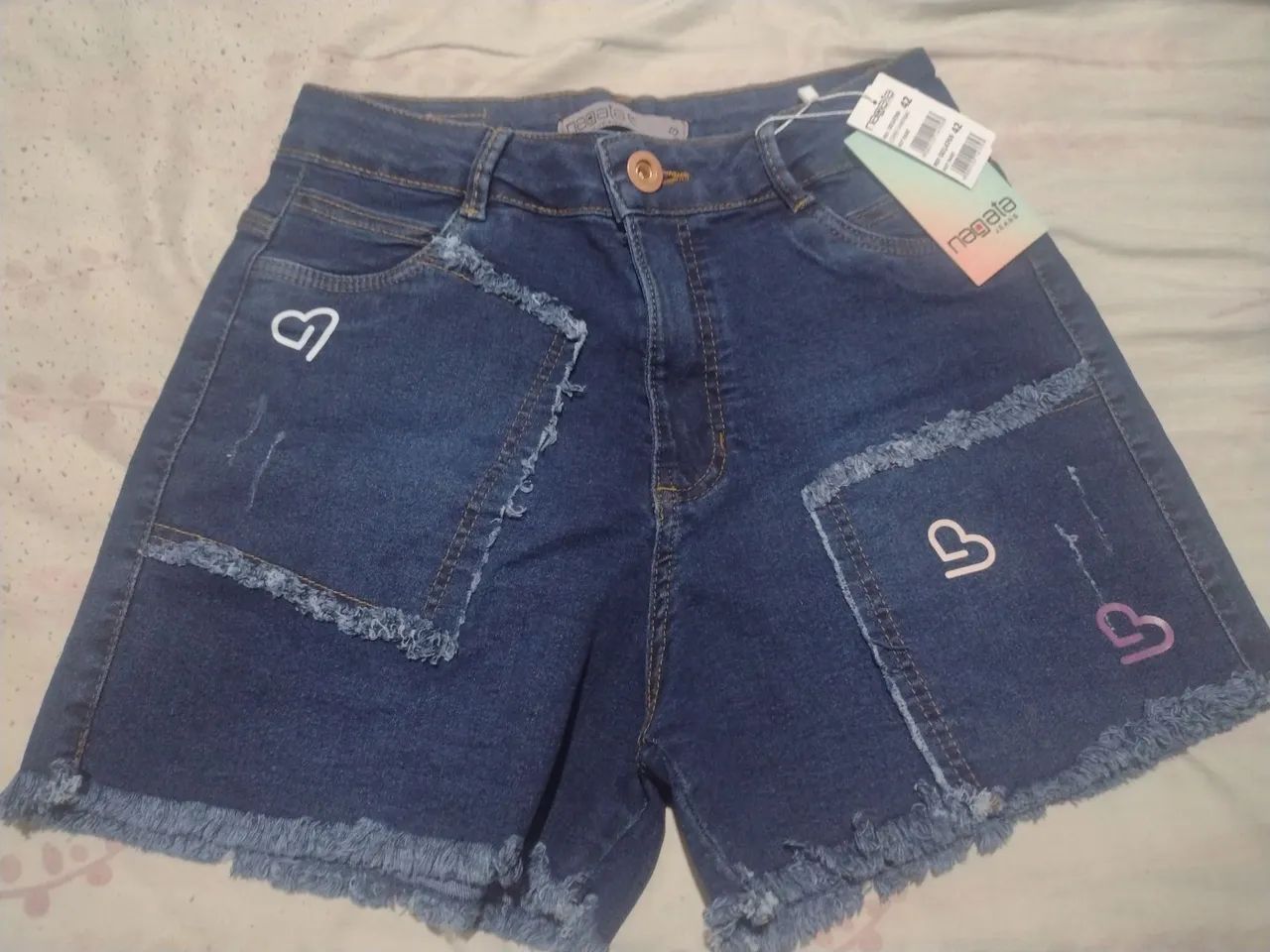2 Short Jeans Azul com laycra adulto - Tamanho 40 e 42  - Foto 4