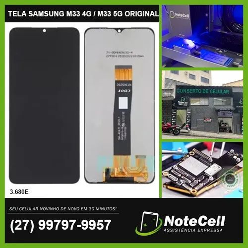 Tela Display P/Samsung M33 4G / M33 5G Original 3.680E- Instalação Expressa Em 30 Minutos!