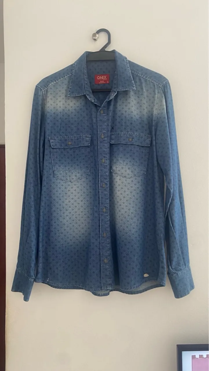 Camisa Jeans manga Longa