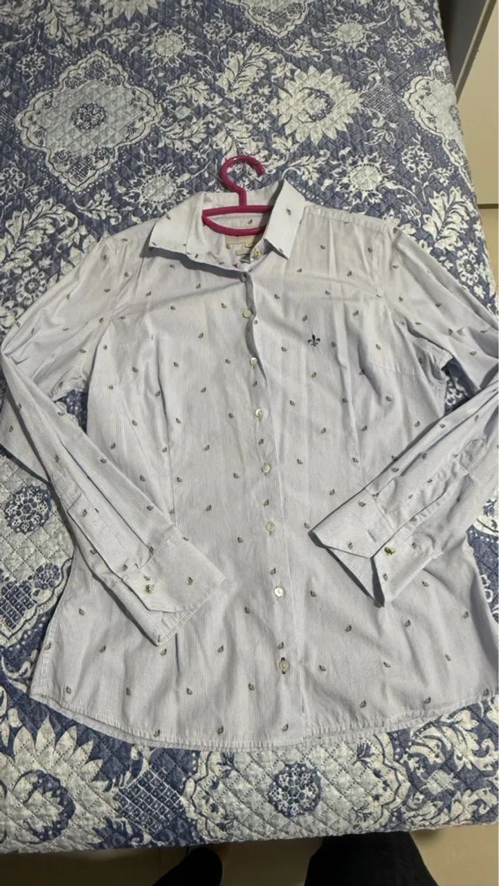 Camisa dudalina listrada com bordado original  - Foto 5