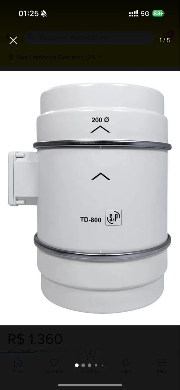 Exaustor Para Dutos Td-800/200 220v-combinado