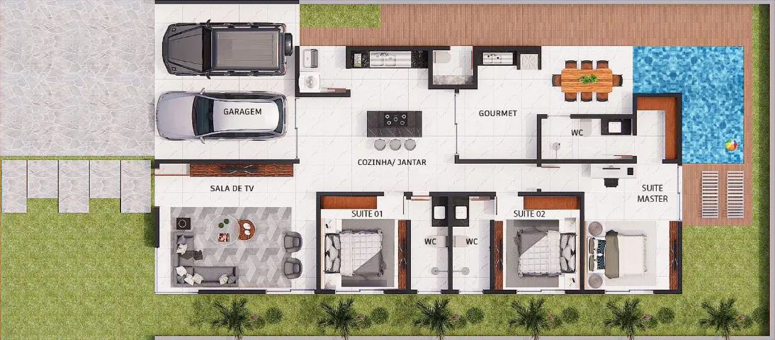 Casa plana com três SUITES  -Eusébio - 143m²