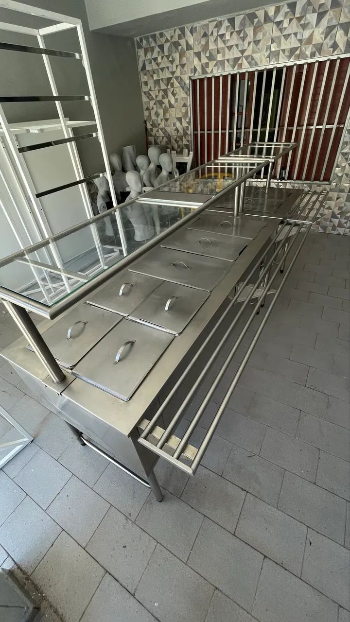 Balcão Self-Service Fritomaq - 5 Cubas Quentes + 2 Frias - Inox