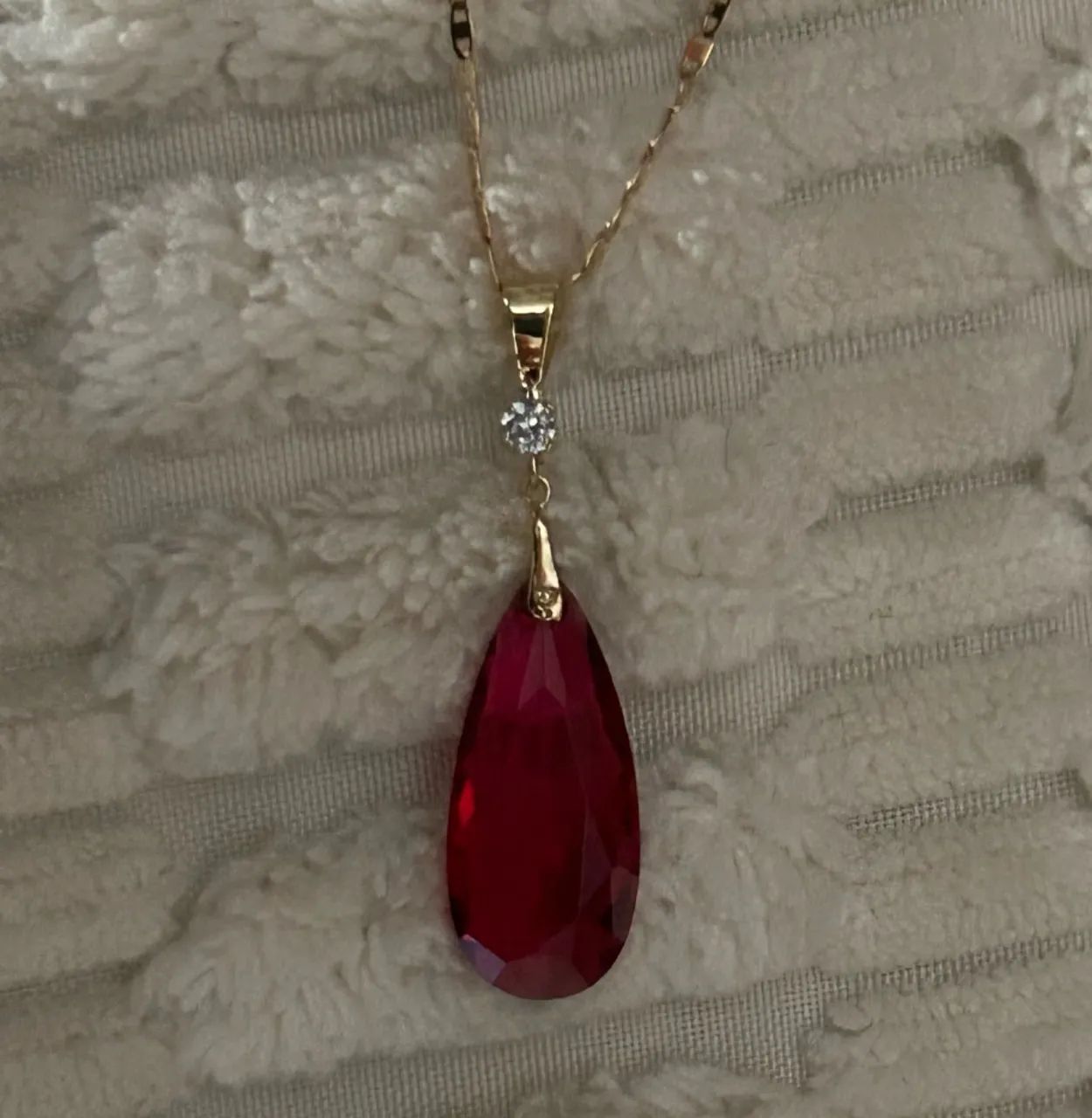 Pingente ouro 18k com rubi sintético  - Foto 2