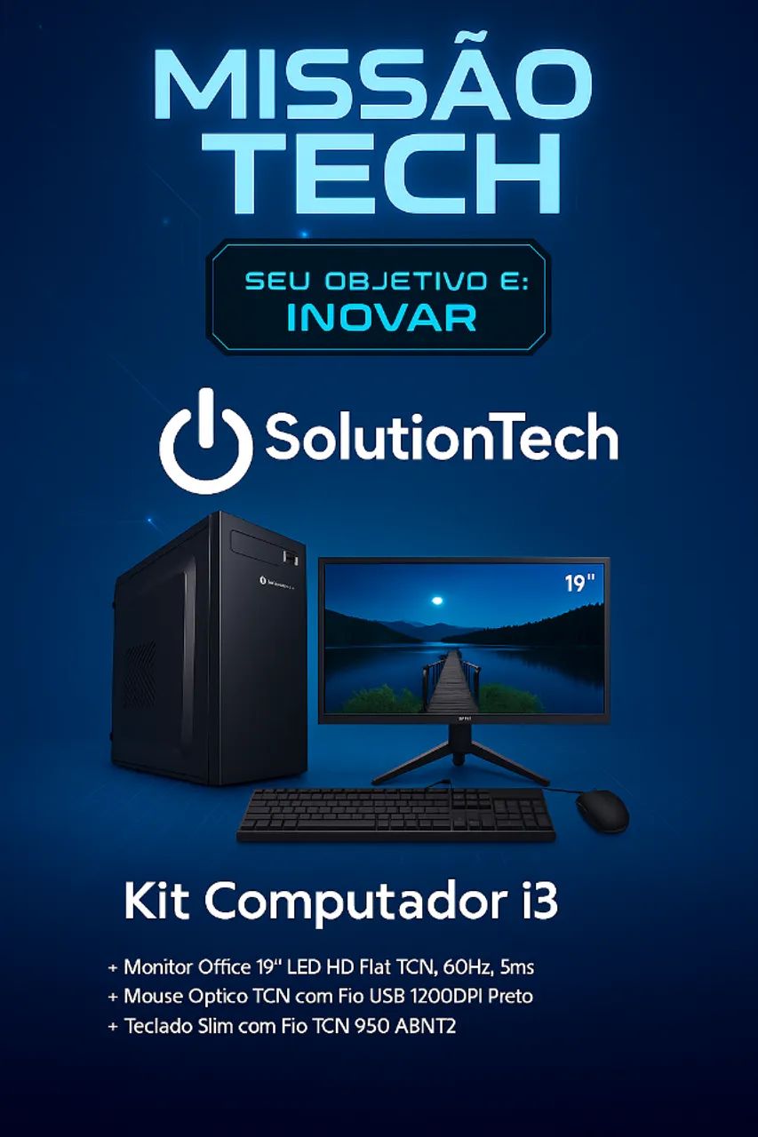 Computador i3 8GB | SSD 240GB | SolutionTech